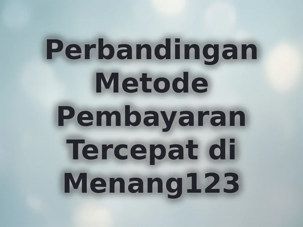 Perbandingan Metode Pembayaran Tercepat di Menang123